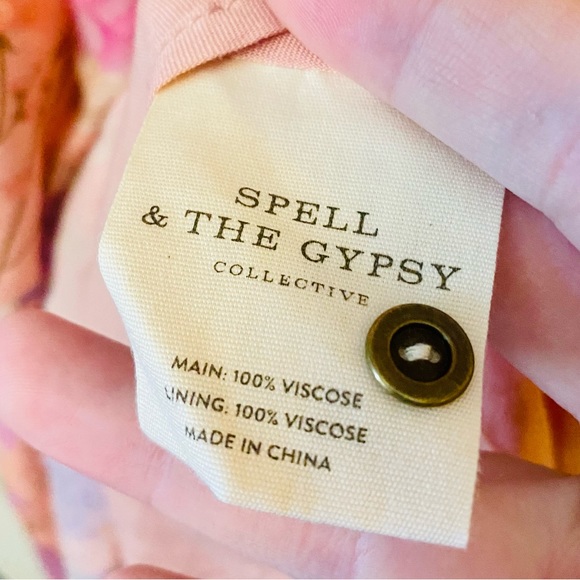 EUC Spell & the Gypsy Collective Musk Butterfly Mini Dress - Picture 14 of 15